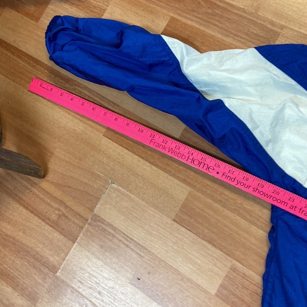 Vintage Tonix Full Zip Windbreaker Large 80’s Blue and white Color Block - Picture 8 of 10